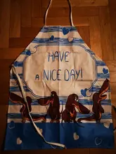 Kitchen Apron Bulldog Dog-Printed Dachshund Cooking Bib Cleaning-Tool Cotton Pug 