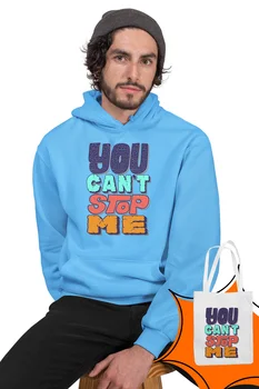 

Angemiel Wear You Cant Stop Me Blue Men 'S Hooded Sweatshirt Bags Kombin