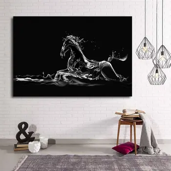 

Water Drop Horse Figure Canvas Print