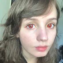 Magistrado Color rojo lente de contacto de contactos de Color loco lente para los ojos con Estuche para gafas 2 unids/par