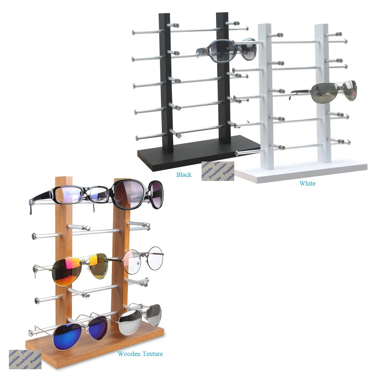 Wooden Sunglasses Display Stand Retail Tabletop Rack Holder Organizer