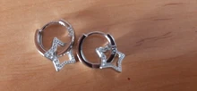 Pendientes de aro de Plata de Ley 925 para mujer, colgante de estrella hueco de circón Simple, joyería para mujer, regalos de fiesta, S-E786