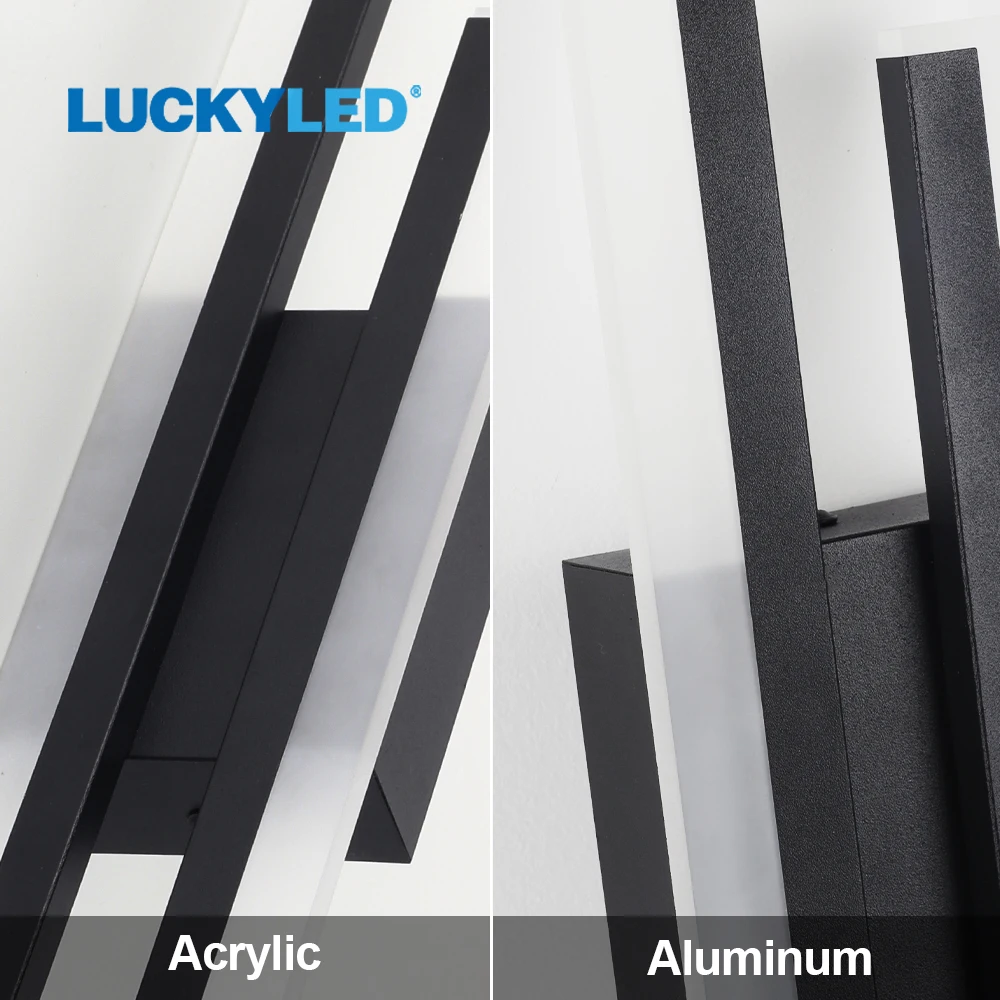 Luckyled 벽 스콘스 램프, 블랙 12W 벽 조명, 거실 침대 옆 실내 조명, AC 85-265V, 침실용 모든 Led 벽 램프