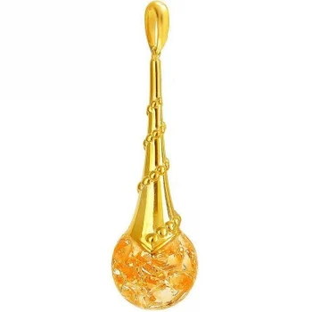 

Esthete pendant with floating cubic zirconia silver with gilding