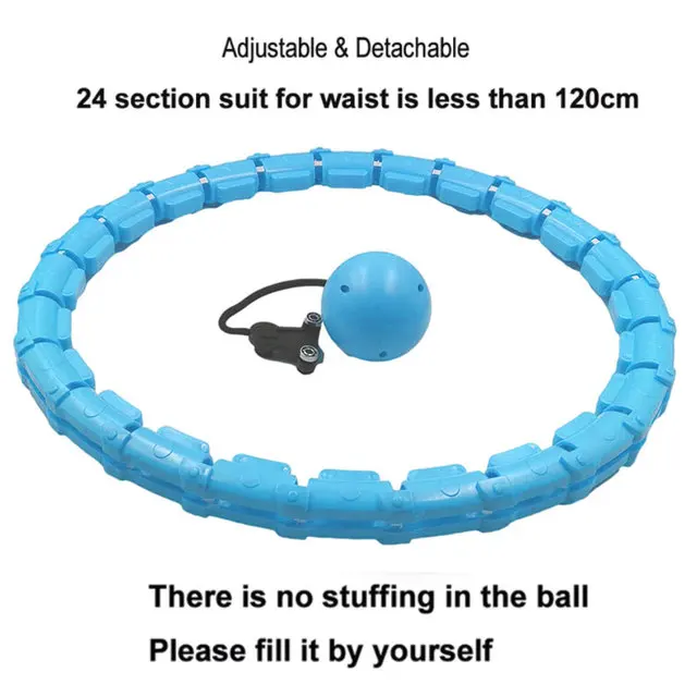 Adjustable Sport Hoops Abdominal Thin Waist Exercise Detachable Massage Hoops Fitness Equipment Gym Home Training Weight Loss Blue