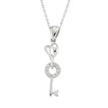 

KUTAYDAN 925 Sterling Silver Key To My Heart Lady Necklace