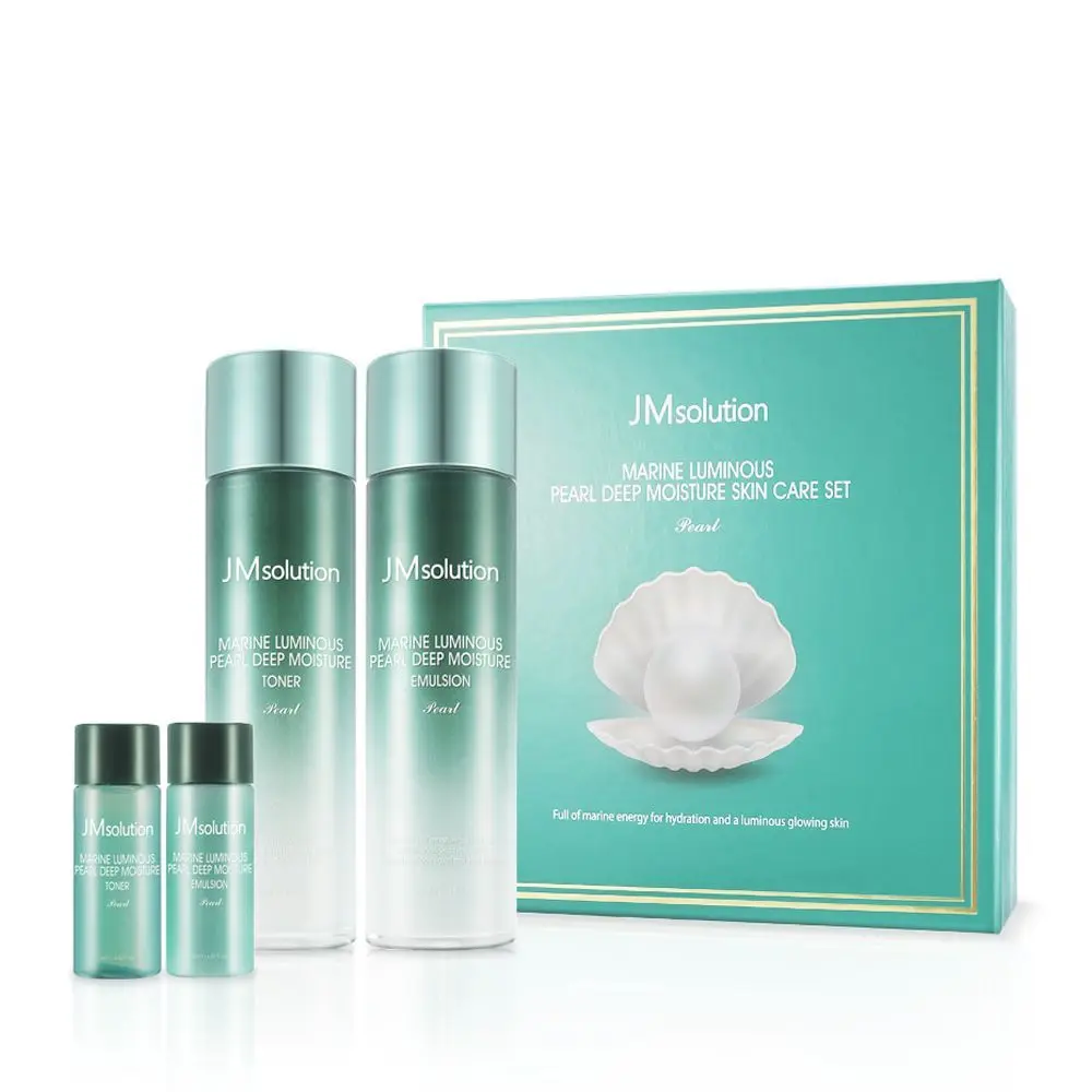 JM Solution Marine Luminous Pearl Moisture Skin Care Set (Тонер + Эмульсия) набор для глубокого увлажнения