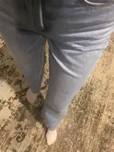 Mom Jeans Leg-Trousers Straight-Pants Washed Boyfriends Cowboy Vintage High-Waist Wide