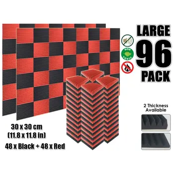 

Arrowzoom 96 pcs Color Combination 11.8" x 11.8" Multi-Wedge Tile Studio Sound Absorbing Panel Acoustic Foam Treatment AZ1167