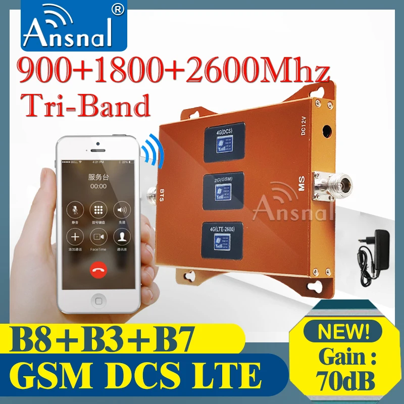 4G CellPhone Repeater 900/1800/2600mHZ Tri-Band