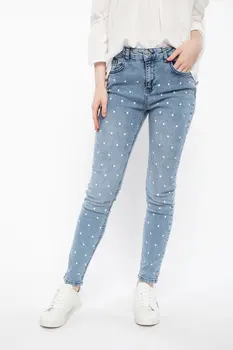 

DeFacto Fashion Women Mid Waist Dot Blue Jean Trousers Casual Elastic Denim Female Pencil Crop Pants Lady New -J5944AZ18HS