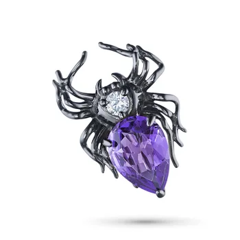 

Brooch made of silver with amethyst and cubic zirconia 700136-001-0029