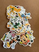 Pegatinas de dibujos animados de Disney para niños, pegatinas de Mickey Mouse, juguetes de regalo para habitaciones, equipaje, guitarra, pegatinas de grafiti, 50 Uds.