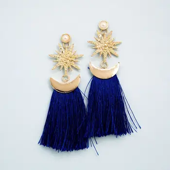 

Earrings jewelery Crescent (Lock-Carnation, jewelery alloy, blue) 52496