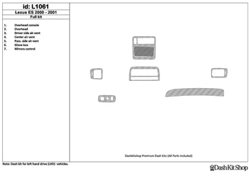 

Interior trim for Lexus ES 2000-2001. Set L1061.