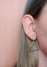 Aretes geométricos de Metal sin agujero, Clips para las orejas redondos/triangulares/cuadrados/hexagonales/pentagrama, pendientes sin Piercing CE209