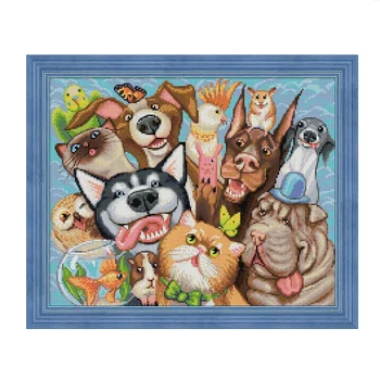 

Painting with rhinestones "Beast selfie"