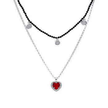 

Silver necklace with spinel and cubic zirconia sunlight sample 925