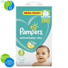 Подгузники Pampers Active Baby-Dry 6–10 кг, размер 3, 152шт