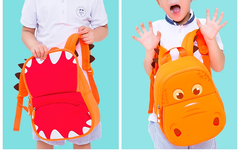 Nohoo Hippo children's backpack for boys and girls animal neoprene Hippo