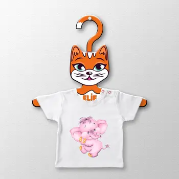 

Personalized Cute Kitty Design Wooden Children Clothes Hanger-1