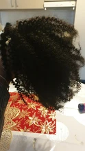 Aliballad-coleta ondulada de agua con cordón, cabello humano brasileño con Clip Afro, 4 peines, Ondulado Natural Remy