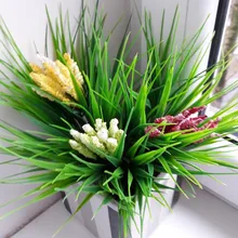 Home-Decoration Arrangement Grass-Plant Wedding-Flower Christmas Plastic Artificial 7-Branches