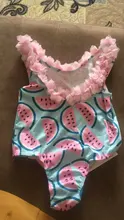 Bañadores para niñas pequeñas, traje de Bikini con dibujo de frutas, volantes, ropa de playa, traje de baño de una pieza con flores