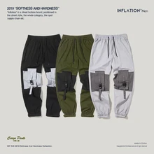 Мужские AW Новые поступления уличная одежда пэчворк брюки карго мужские Свободные шнурок повседневные штаны для бега брюки 93301W