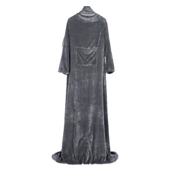 

1PC Flannel Fleece TV Blanket with Sleeves and Pocket Soft Fluffy Warm Microfiber Bedspread Throw Blanket Wrap for Sofa Bed