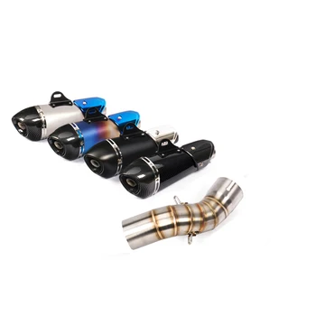 Slip On Motorcycle Exhaust Mid Link Pipe And 51mm Muffler Stainless Steel Exhaust System For Kawasaki Z900 Until 2019