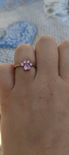 Anillos de Compromiso con diseño de Pata de Gato para mujer, anillos elegantes de circonia cúbica rosa para mujer, joyería de boda para mujer