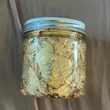 3g Oro de imitación plata hoja de cobre lentejuelas brillos de hoja de escamas hojas a granel papel de aluminio para dorado DIY decoración artística de uñas