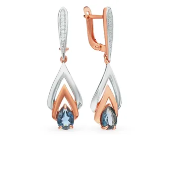 

Gold earrings with Topaz and cubic zirconia sunlight sample 585