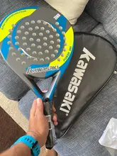 Kawasaki-raqueta de tenis de fibra de carbono para hombre y mujer, raqueta de Padel de fibra de carbono suave de EVA, con cubierta de bolsa y regalo gratis