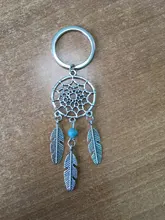 Anicent Rosa negro cuentas atrapasueños de plumas campanas de viento sueño clave cadena regalo para mujeres Vintage joyería estilo India