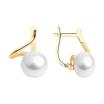 

Sokolov drop earrings with stones in gold with pearls, fashion jewelry, 585, women's male, long earrings