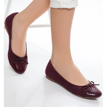 

Lela Burgundy Suede Skin Detaylı Ballerina Shoes