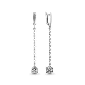 

Long aquamarine earrings without inserts, 925 sterling silver