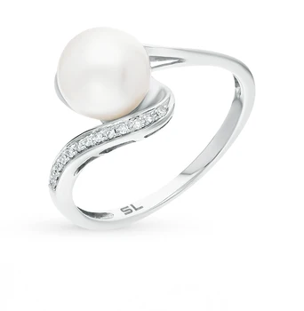 

Gold ring with pearls and diamonds sunlight sample 585