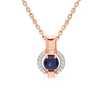 

Silver Pendant with cubic zirconia and Sapphire synthetic sunlight