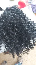 Mágico Pelo Rizado Afro tejido de pelo sintético 16-20 pulgadas 7 unids/lote mechones con cierre encaje africano extensores de cabello para mujer