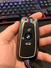 Aleación Galvanizada coche llave inteligente Fob caso de la cubierta de la piel para BMW Serie 3 4 5 320i 530i 550i F20 F21 F30 F31 F25 F01 F02 coche caso clave