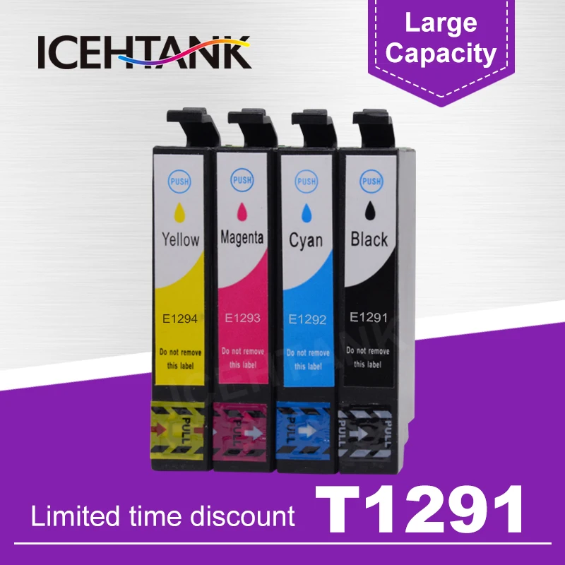 ICHTANK полный картридж T1291 T1292 T1293 T1294 для Epson Stylus SX430W SX440W SX445W SX525WD SX535WD SX620FW BX925FW принтер