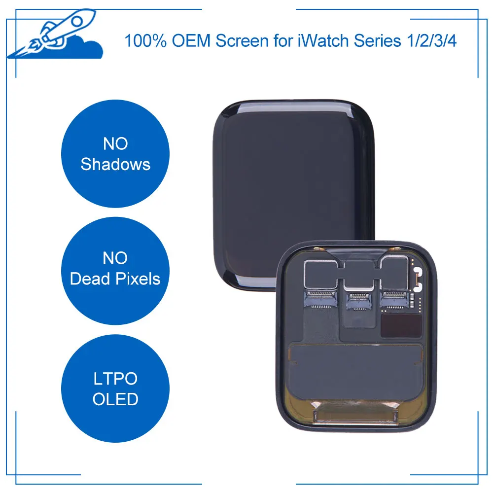 

100% OEM Screen For Apple Watch Series 4 3 2 1 LCD Touch Screen OLED Display Digitizer Assembly Replacement iWatch 38mm 42mm