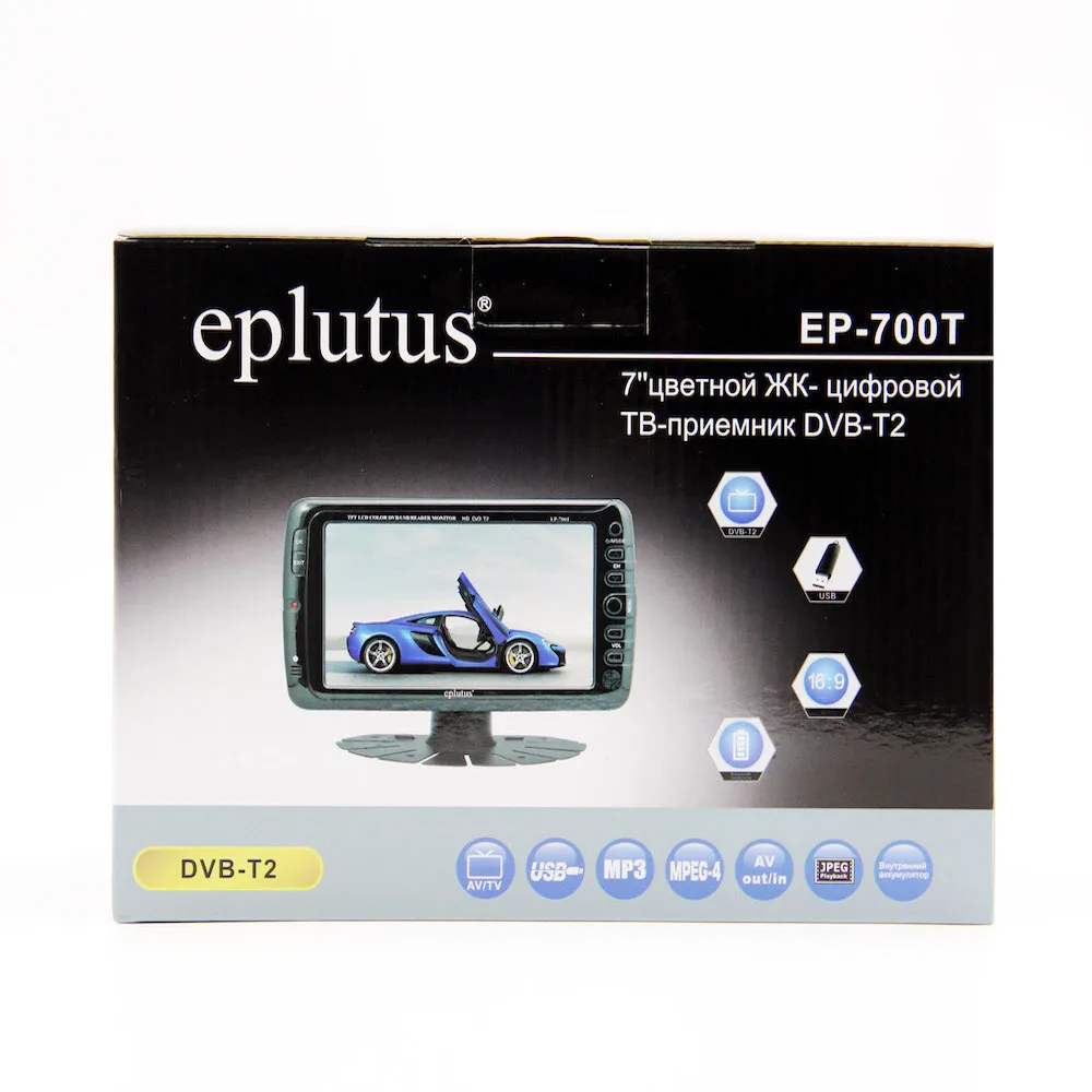 Portable TV for car DVB-T2 Digital tuner Analog mini small auto television Eplutus EP-700T 7 inch USB AV