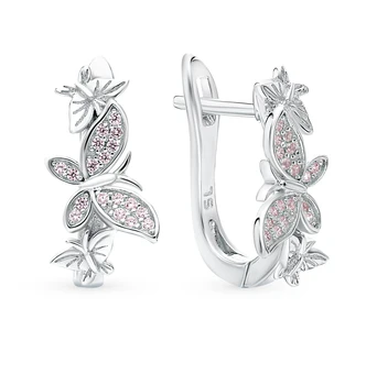 

Silver earrings with cubic zirconia sunlight sample 925
