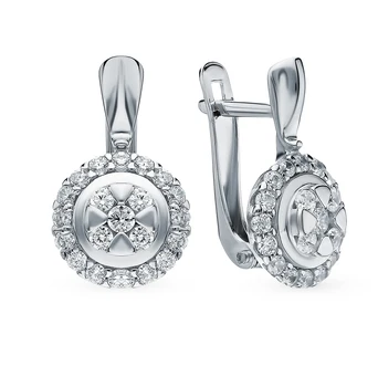 

Silver earrings with cubic zirconia sunlight sample 925