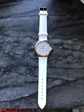 Reloj informal de cuarzo para hombre y mujer, Reloj de pulsera analógico, con correa de cuero, Sky, para regalo
