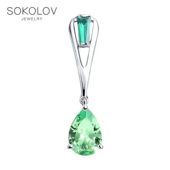 

SOKOLOV suspension of silver with fianitami, fashion jewelry, 925, women's/men's, male/female, women's male, pendants for neck women